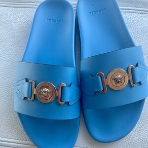 Blue Versace Slides